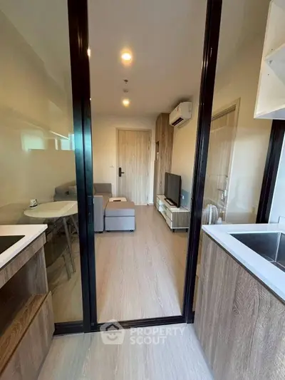 Modern apartment interior with open layout and stylish furnishings