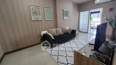 Stylish living room with modern decor and cozy seating area