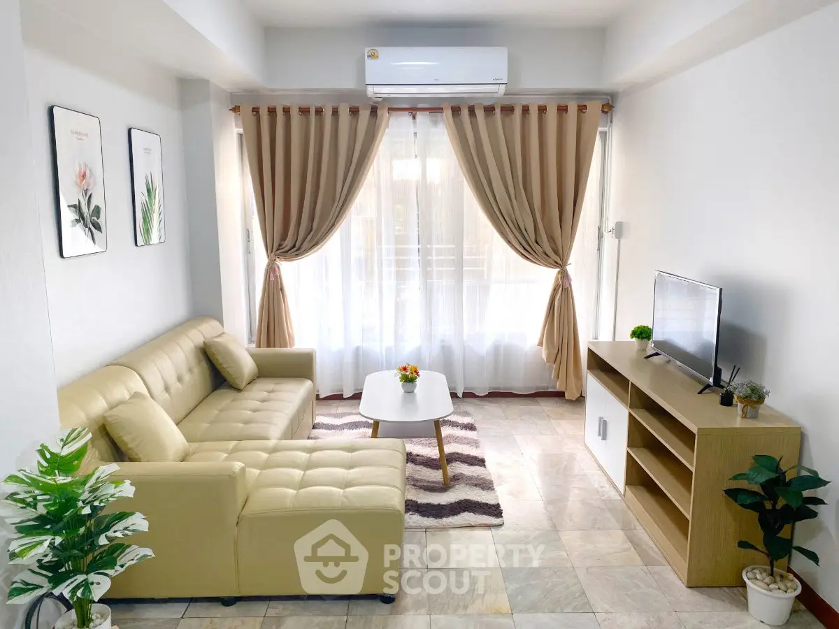 Bright and cozy living room with modern decor and natural light