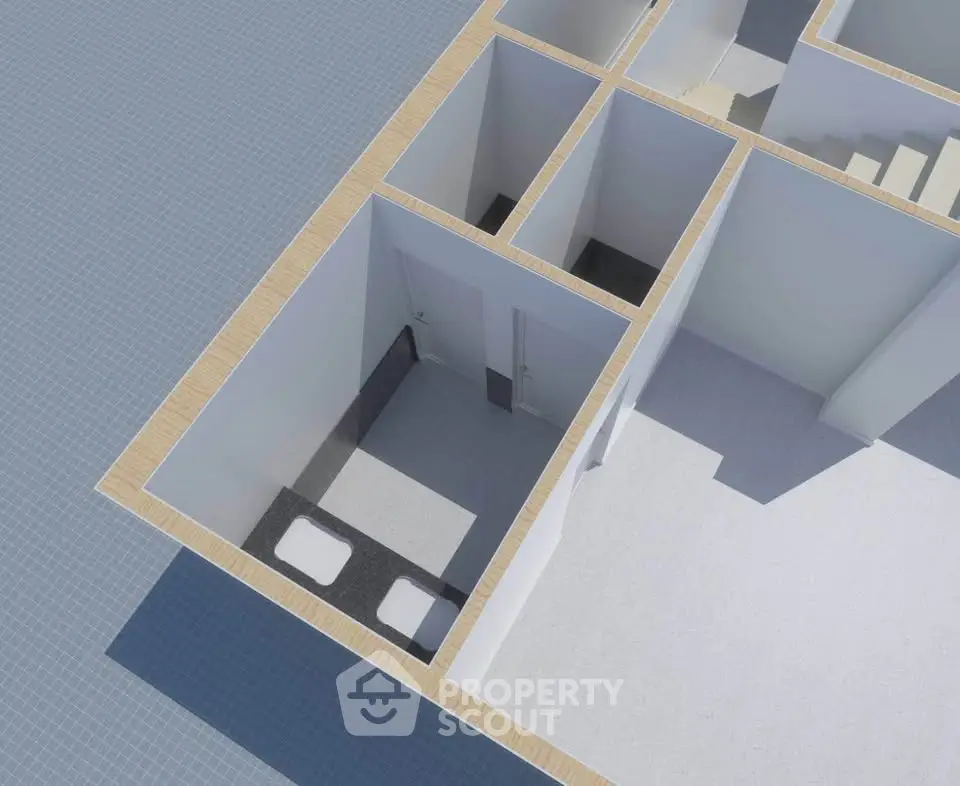 Modern architectural floor plan with minimalist design and spacious layout