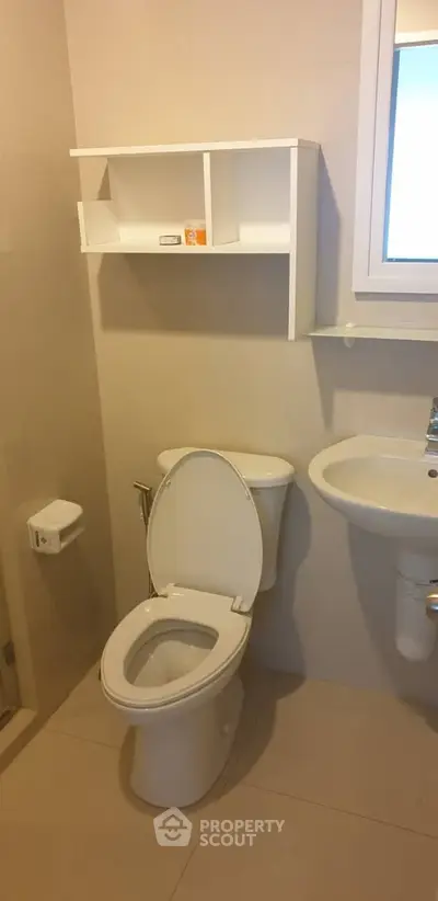 Modern bathroom with sleek fixtures and minimalist design