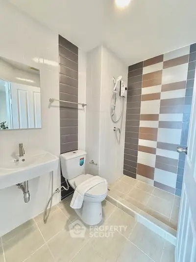 Modern bathroom with sleek design and walk-in shower