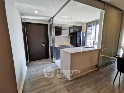 Modern open kitchen with sleek design and ample natural light