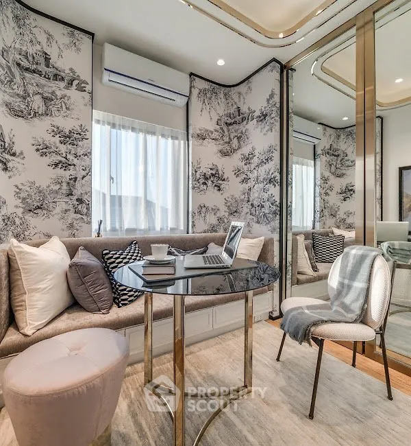 Chic modern living room with elegant decor and stylish furniture, perfect for urban living.