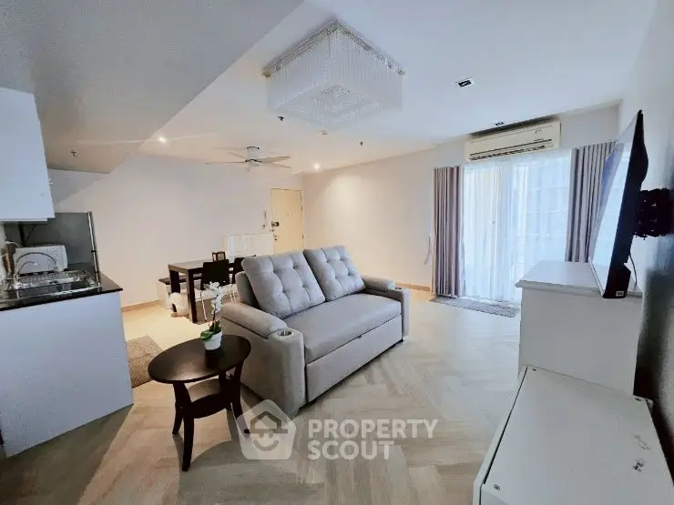 Spacious modern living room with open layout and stylish decor
