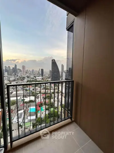 Stunning cityscape view from a high-rise balcony, perfect for urban living enthusiasts.