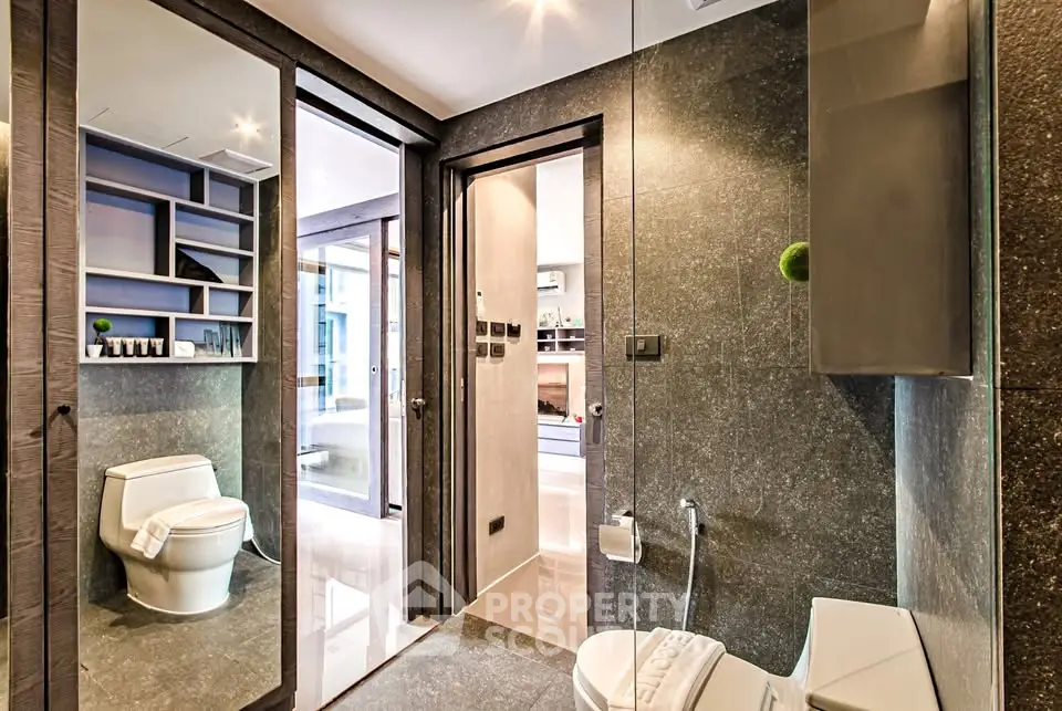 Luxurious modern bathroom with sleek design and elegant fixtures