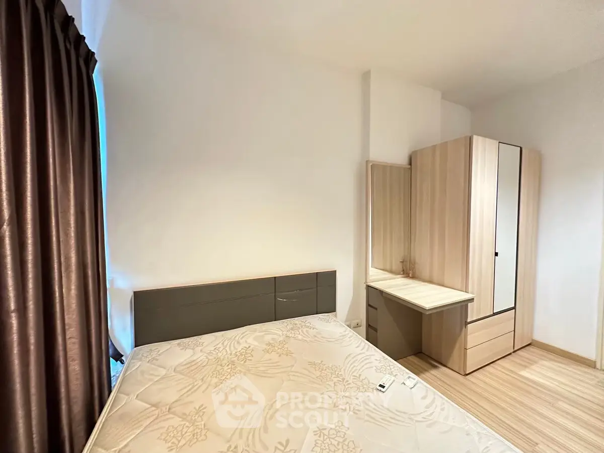 Cozy bedroom with modern furniture and natural light