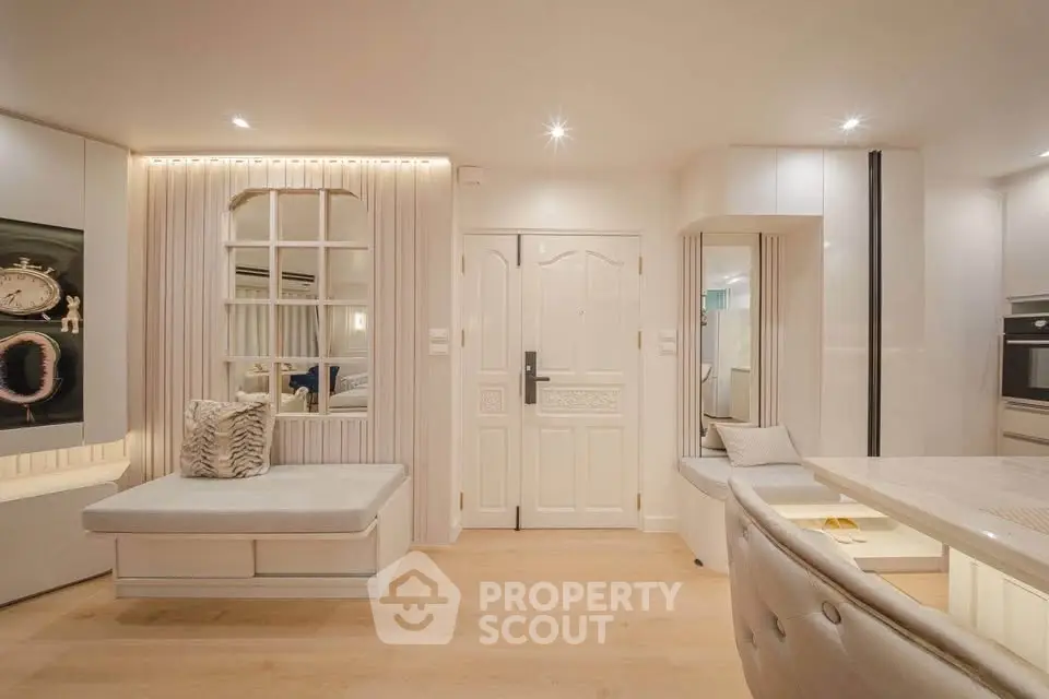 Luxurious modern living room with elegant decor and stylish furniture