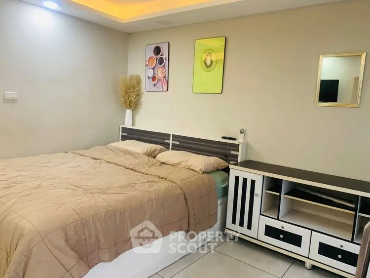Cozy bedroom with modern decor and stylish furniture, perfect for relaxation and comfort.