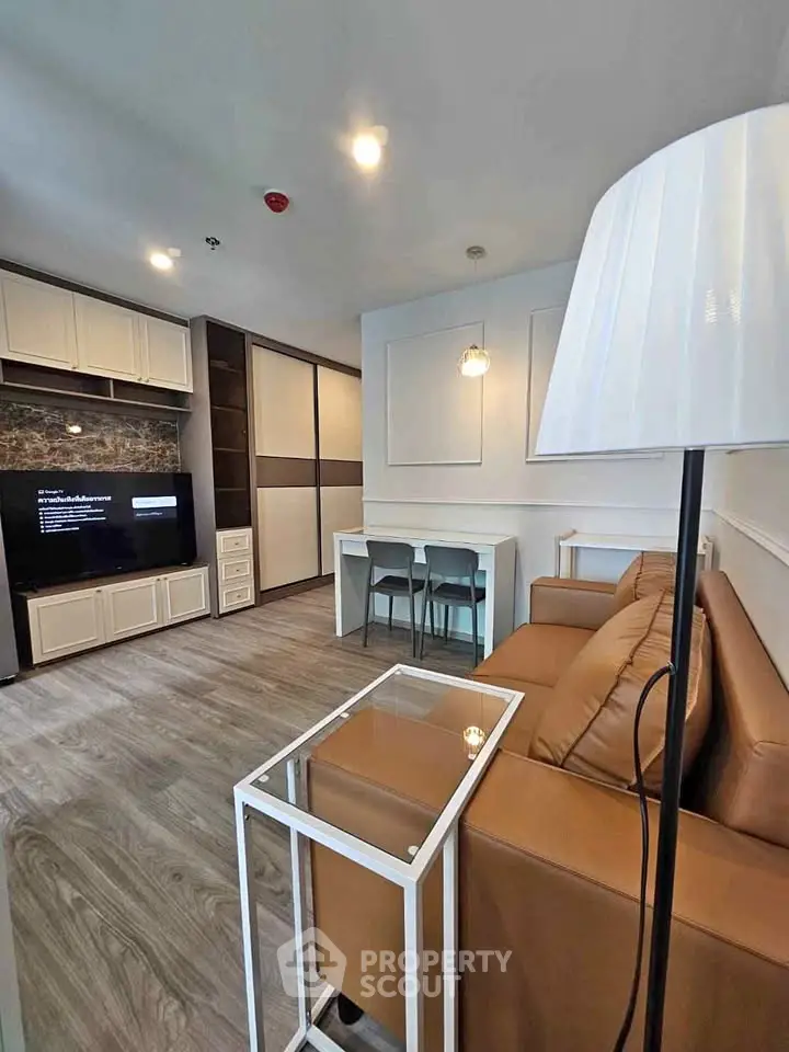 Modern living room with stylish furniture and elegant decor