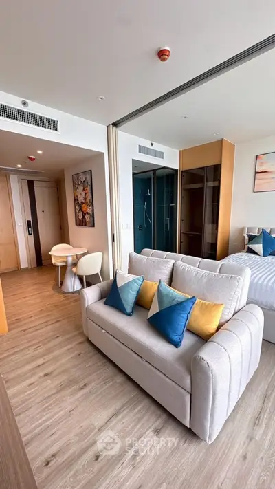 Modern studio apartment with stylish decor and open layout