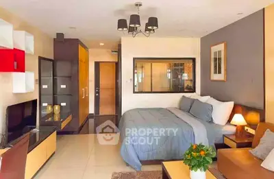Modern studio apartment with stylish decor and cozy ambiance