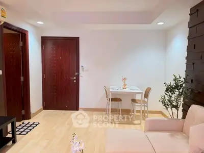 Modern living room with dining area and stylish decor