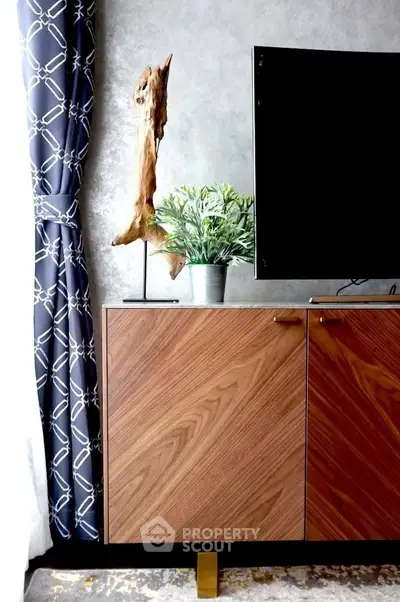 Stylish living room with modern TV stand and elegant decor