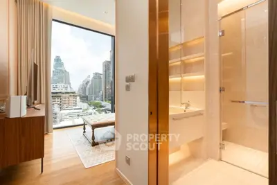 Luxurious modern apartment with stunning city view and elegant interior design