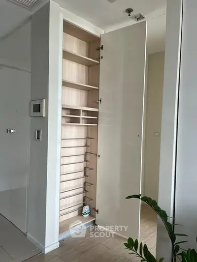 Modern storage cabinet with sleek design and ample shelving space