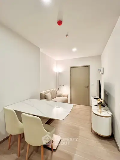 Modern living room with elegant furniture and minimalist design