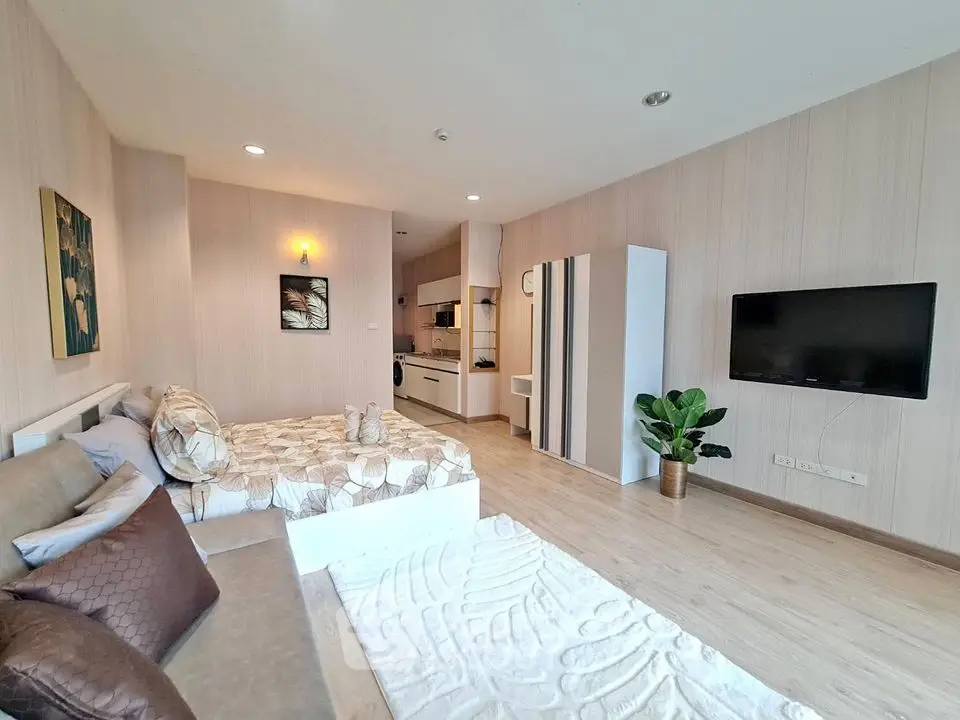 Modern studio apartment with stylish decor and open layout