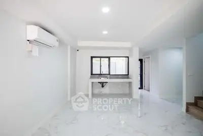 Spacious modern interior with marble flooring and air conditioning