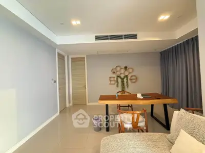 Modern living room with stylish furniture and elegant decor