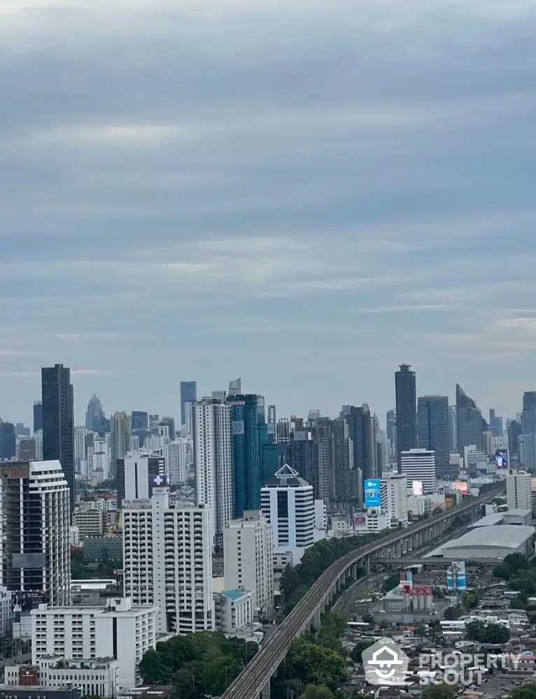 Stunning city skyline view showcasing modern high-rise buildings and urban landscape.