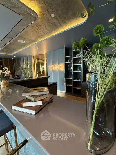 Modern interior with sleek design and stylish decor in a contemporary living space.