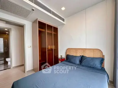 Modern bedroom with stylish design and cozy atmosphere