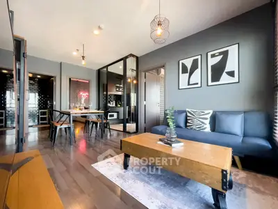 Stylish modern living room with open layout and chic decor