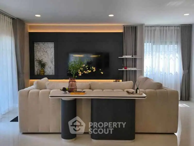 Luxurious modern living room with elegant sofa and stylish decor
