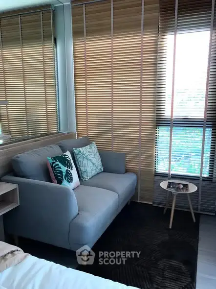 Cozy living room with modern sofa and stylish decor