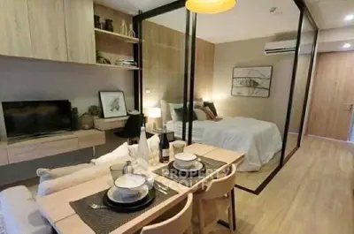 Modern studio apartment with open layout and stylish decor