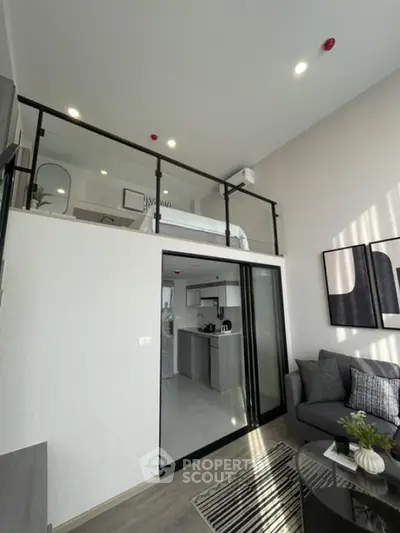 Modern loft apartment with high ceilings and stylish interior design