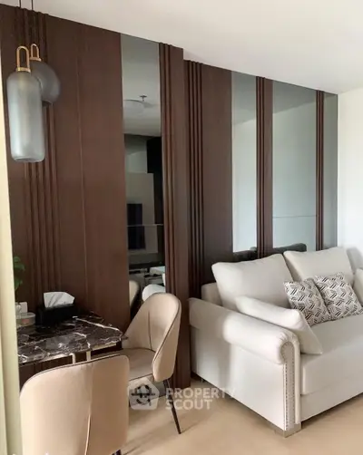 Modern living room with elegant furniture and stylish decor