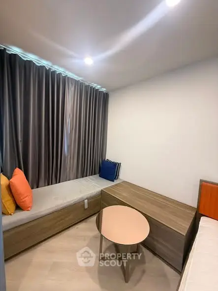 Cozy modern living room with stylish furniture and ambient lighting