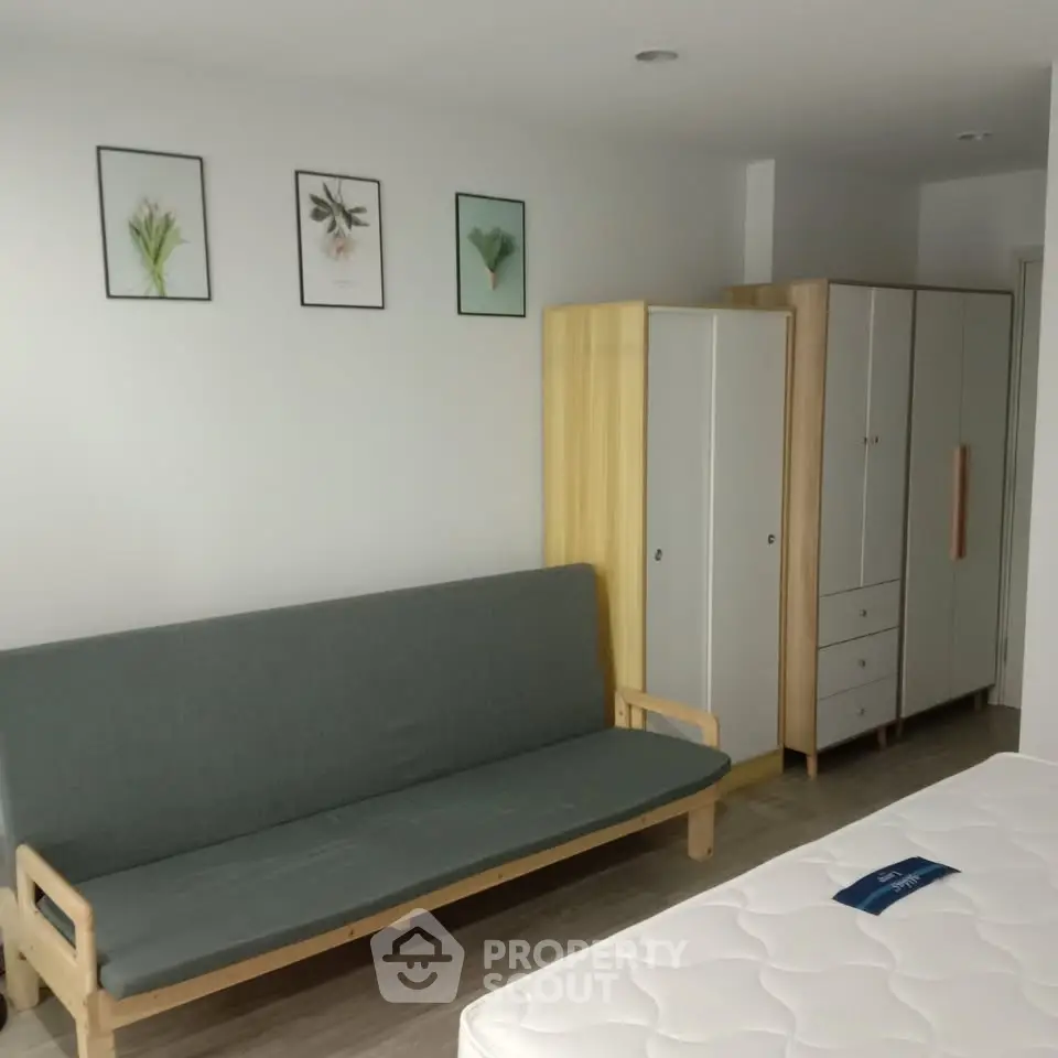Modern bedroom with minimalist furniture and stylish decor
