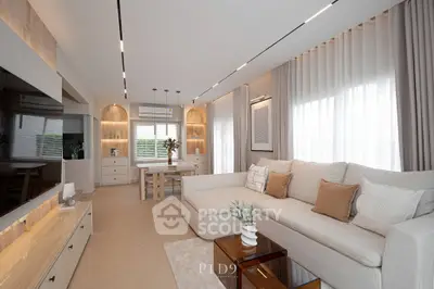 Luxurious modern living room with elegant decor and spacious seating area