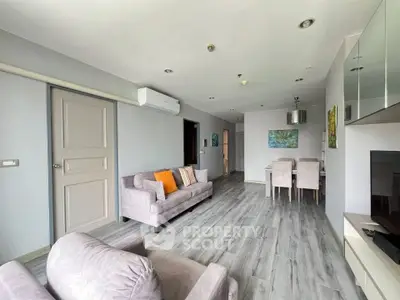 Spacious modern living room with stylish decor and open layout