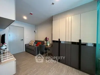 Modern living room with sleek furniture and stylish decor