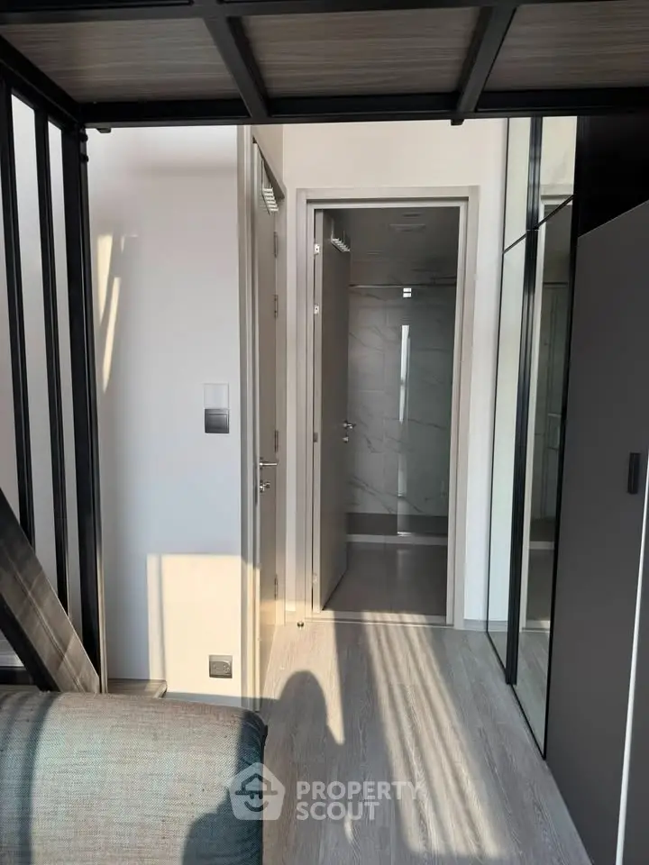 Modern apartment interior with sleek design and natural light