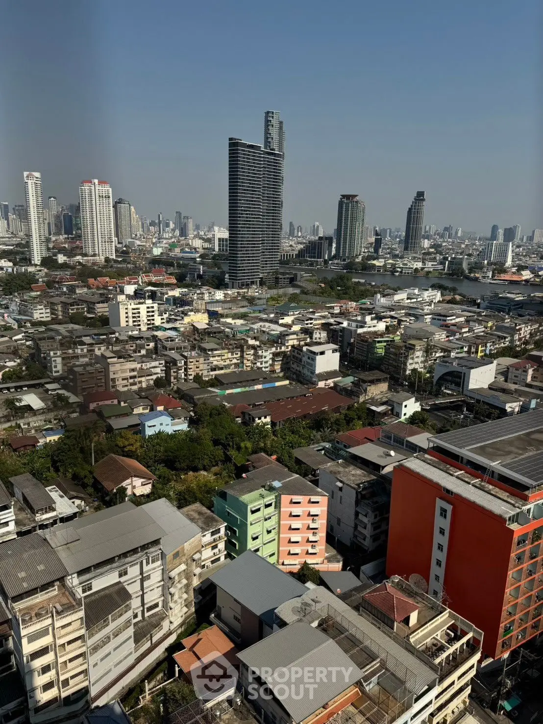 Stunning cityscape view showcasing modern high-rise buildings and vibrant urban landscape.