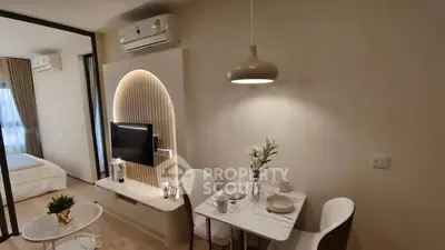 Modern apartment interior with cozy dining area and stylish decor