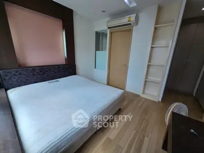 Spacious bedroom with modern design and built-in storage solutions