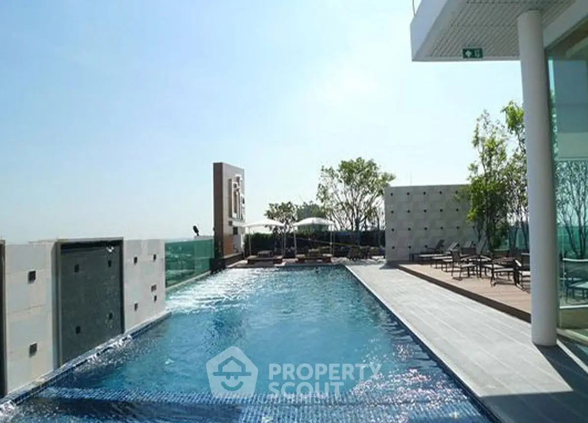 Luxurious rooftop pool with modern design and stunning city views