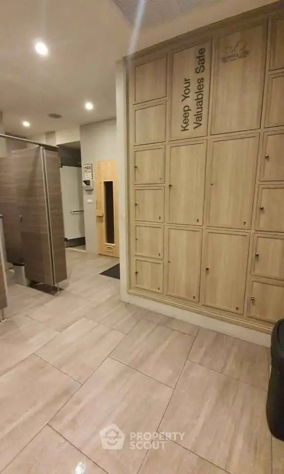 Modern gym locker room with secure storage and sleek design