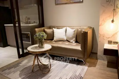 Stylish modern living room with elegant sofa and chic decor