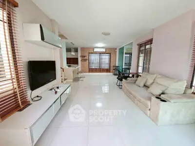 Spacious modern living room with open layout and stylish decor