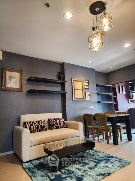 Stylish modern living room with elegant decor and cozy seating area