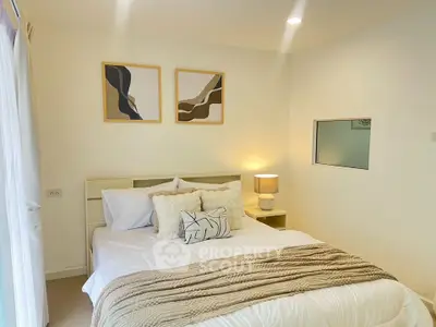 Cozy and stylish bedroom with modern decor and soft lighting