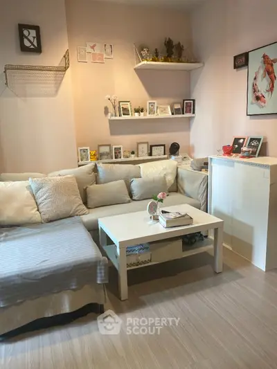 Cozy living room with stylish decor and comfortable seating
